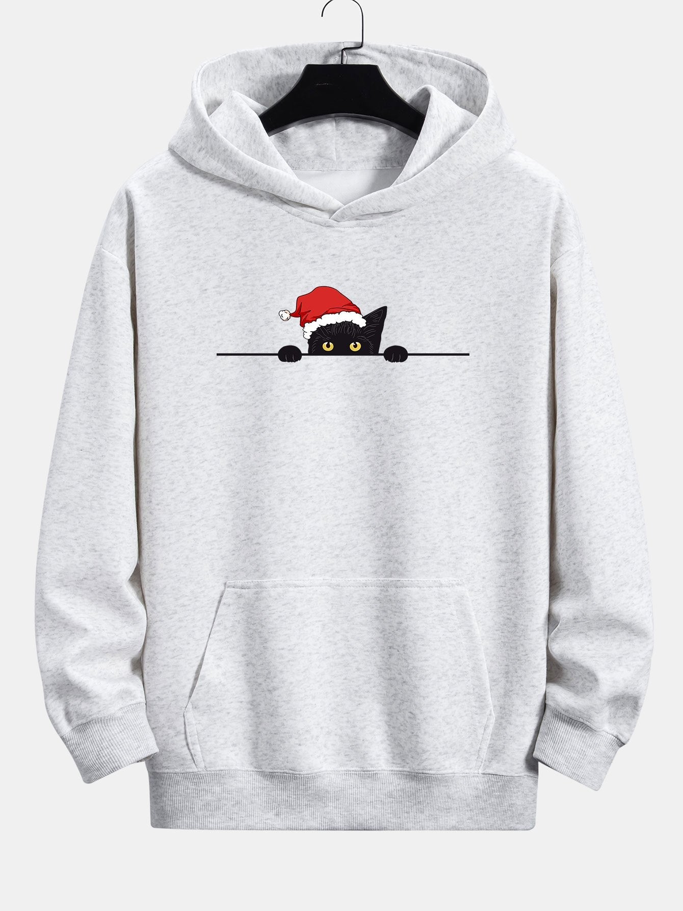 Lawrence | Christmas Black Cat Print Relax Fit Hoodie