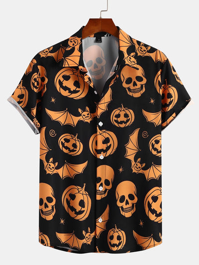 Arlo® | Halloween Pumpkin Skull Print Shirt