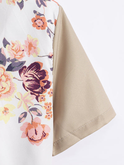 Asuncion® | Floral Patchwork Print Button Up Shirt