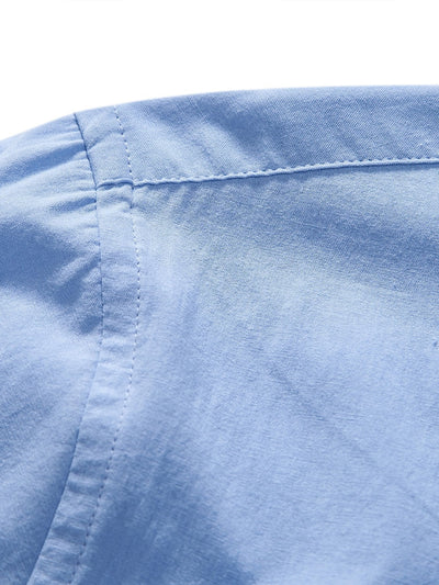 Aniruddha® | Long Sleeve Linen Look Henley Collar Shirt