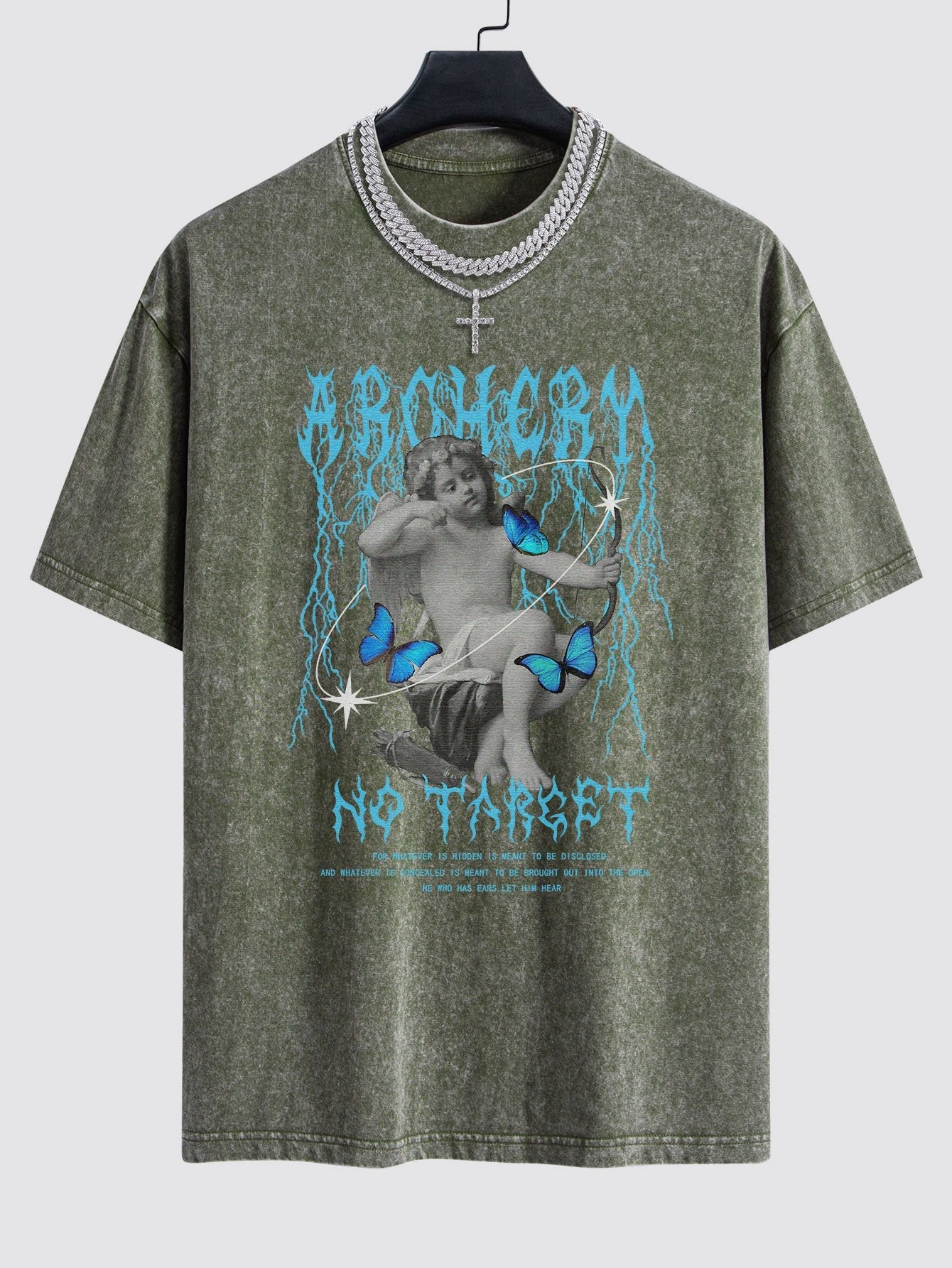 Isaac® | Character Slogan Print Washed Drop Shoulder Oversize T-Shirt