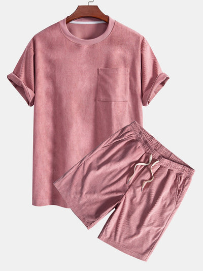 Baltasar® | Corduroy Oversize T-Shirt With Pocket & Shorts