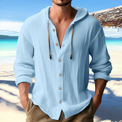 Bessy® | Men's Solid Color Single Breasted Long Sleeve Hoodie 00951247X