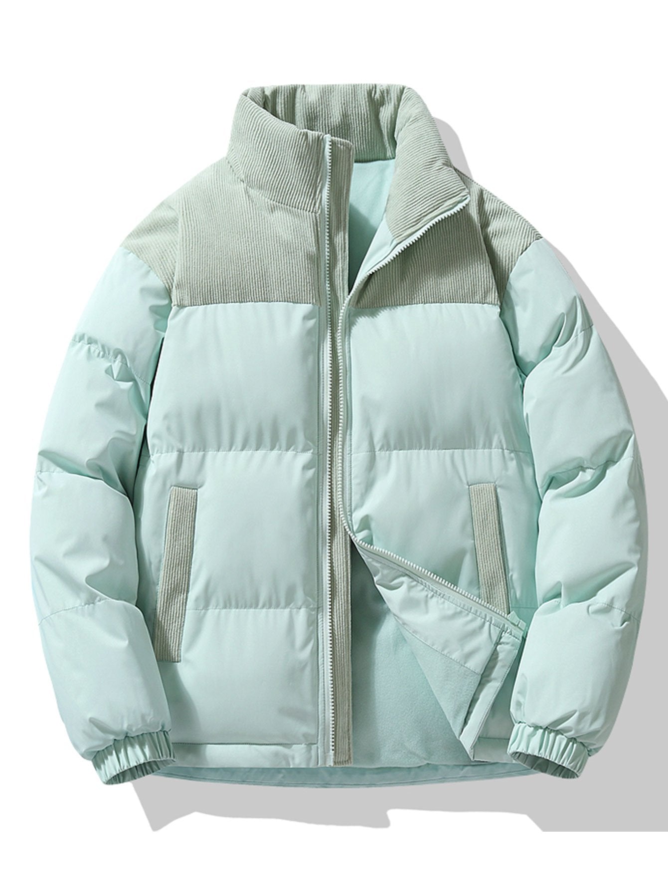 Ezra | Corduroy Patchwork Puffer Jacket