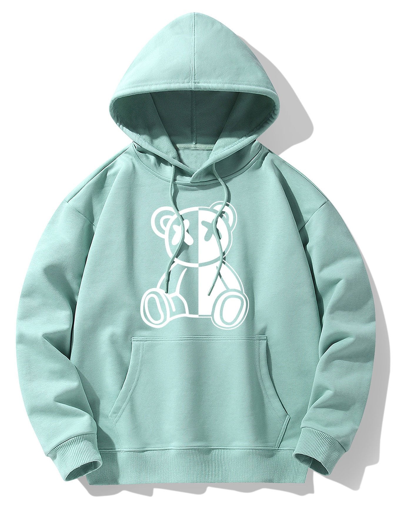 Vicente | Bear Print Drop Shoulder Relaxed Hoodie