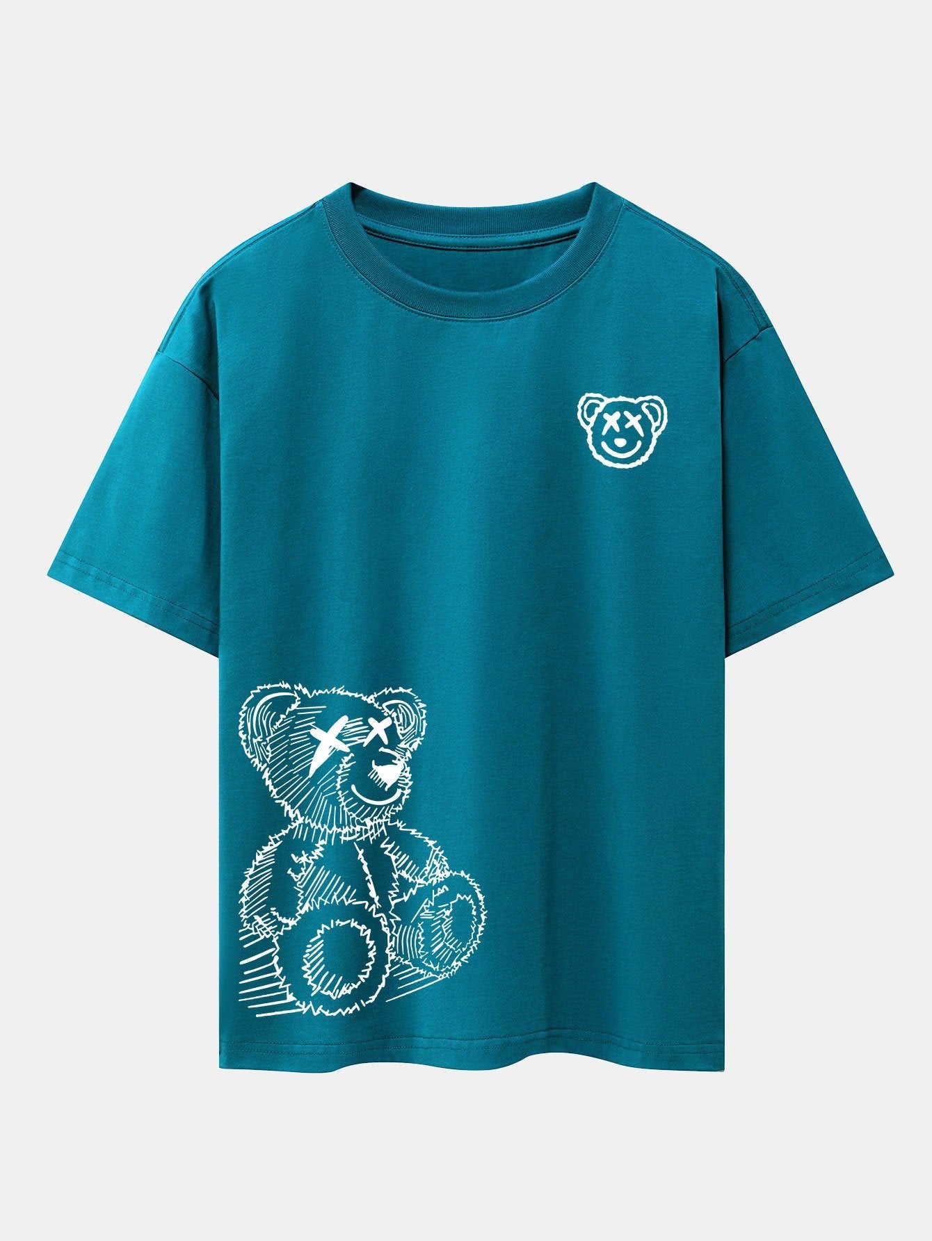 Héctor® | Cartoon Bear Print Drop Shoulder Oversize T-Shirt