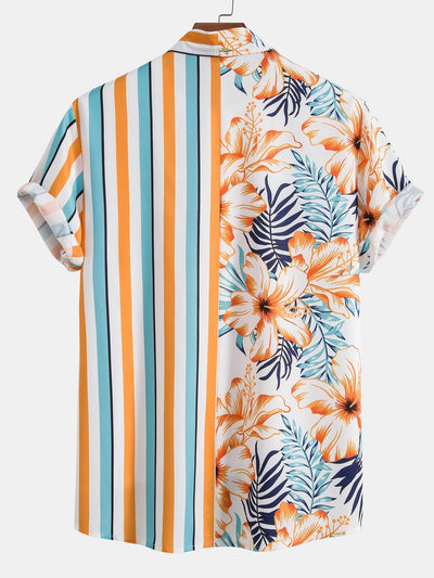 Morris® | Tropical Stripe Panel Shirt & Swim Shorts