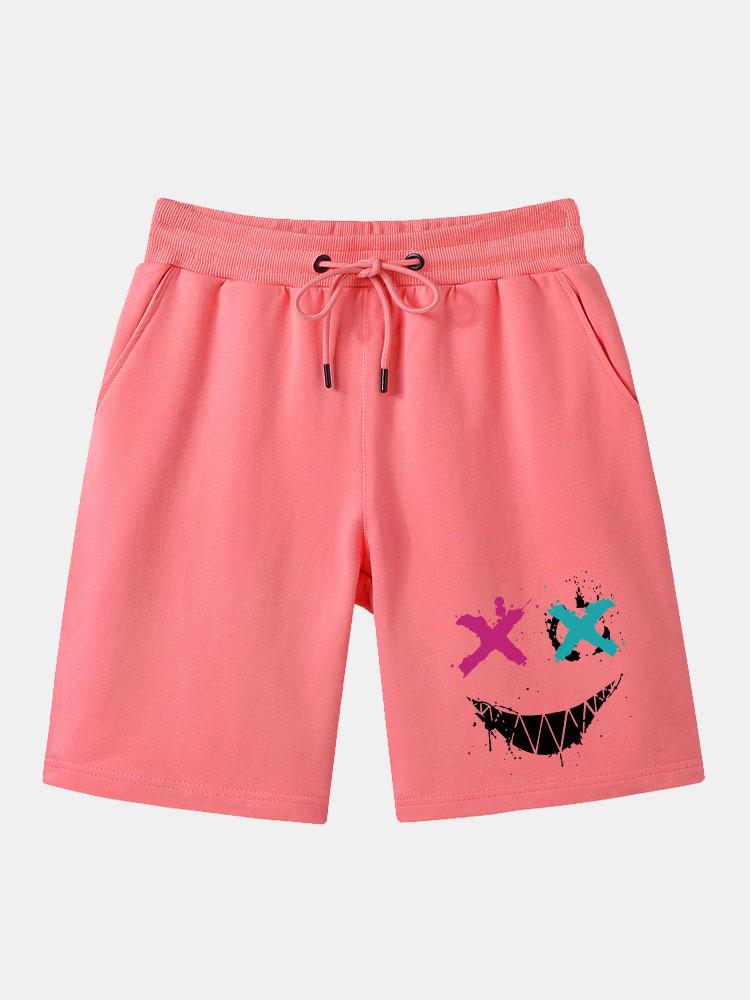 Aurel® | Graffiti Smiley Face Print Man Mid Length Shorts