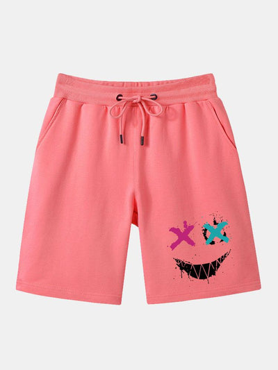 Aurel® | Graffiti Smiley Face Print Man Mid Length Shorts