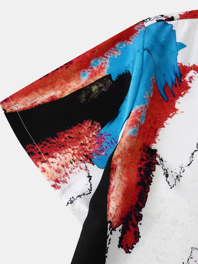 Angelico® | Colorful Brushstroke Print Button Up Shirt