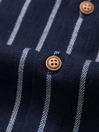 Dorian® | Striped Cotton Buttoned Shirt & Straight Linen Trousers