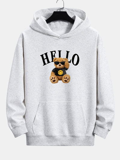 Milo | Hello Sunglasses Bear Print Relax Fit Hoodie