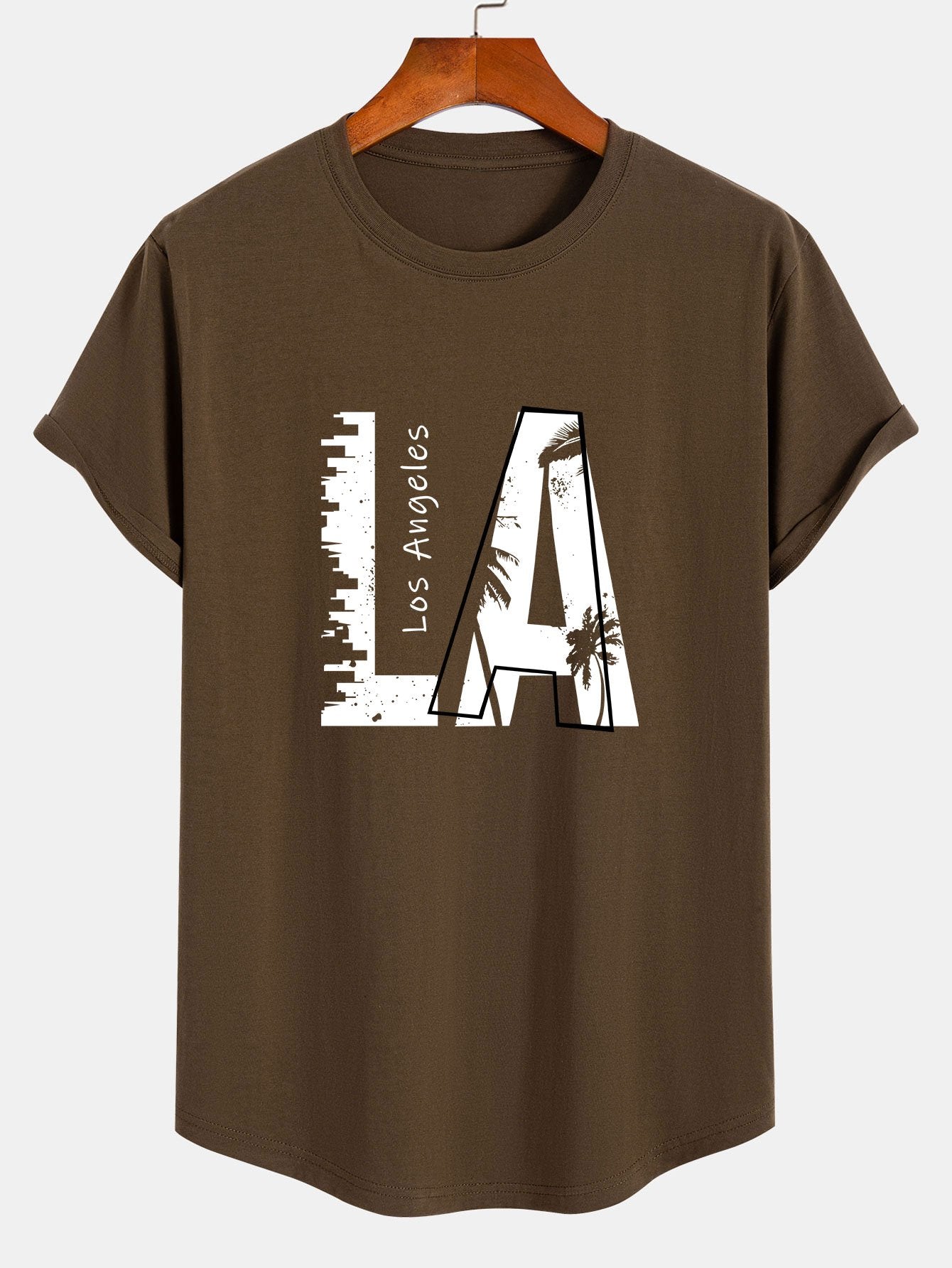 Antenor® | Los Angeles Print Cotton Arc Hem T-Shirt