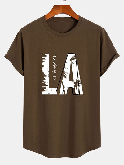 Antenor® | Los Angeles Print Cotton Arc Hem T-Shirt