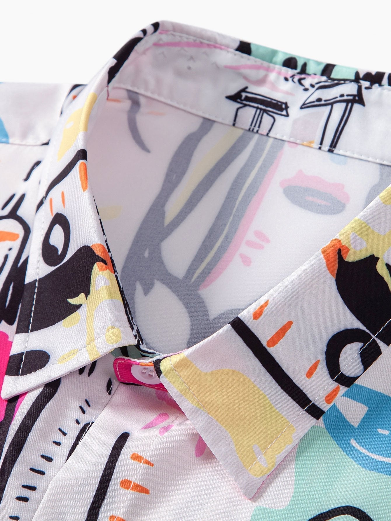 Alvaro® | Graffiti Print Button Up Shirt