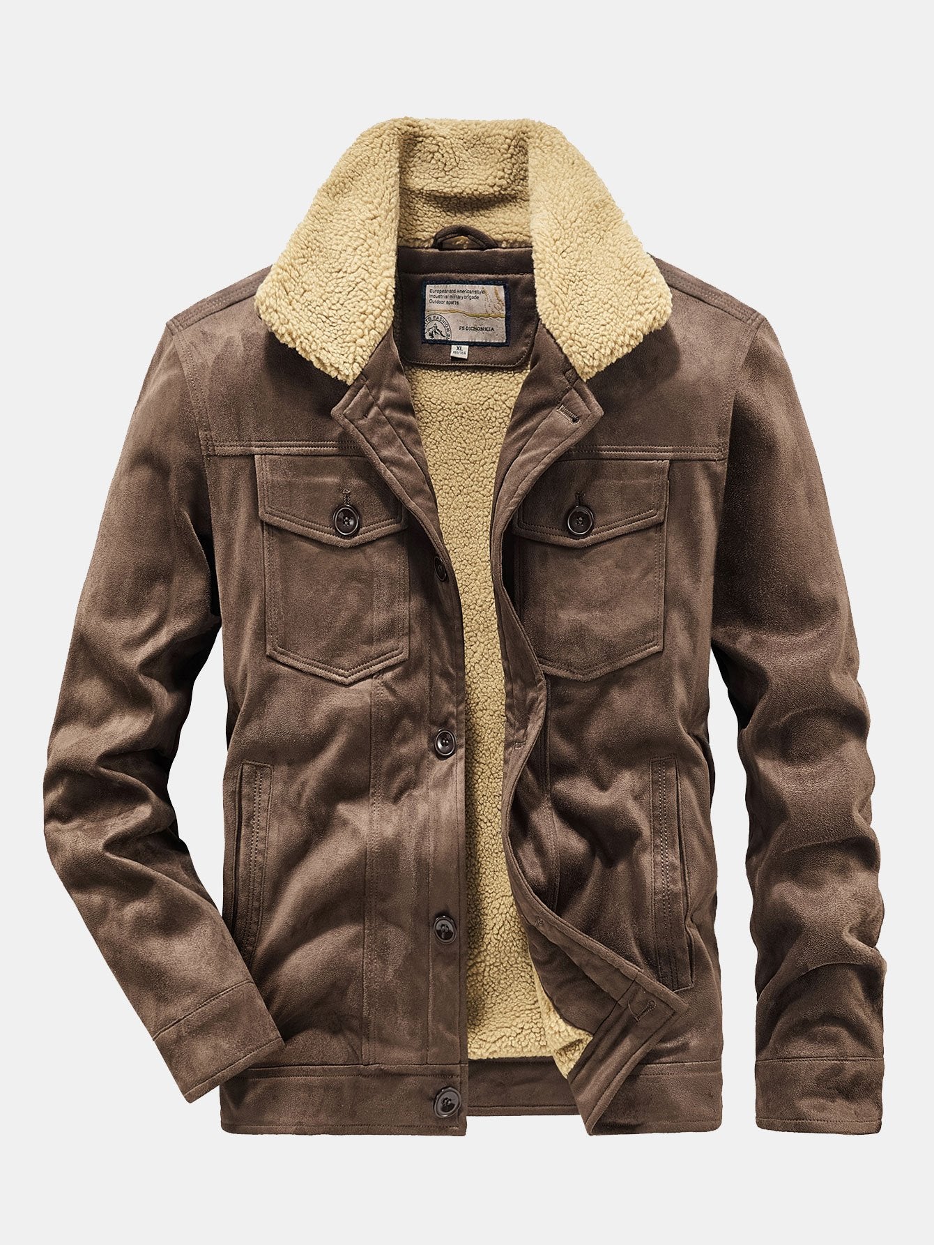 Gustavo | Teddy Lined Faux Suede Jacket