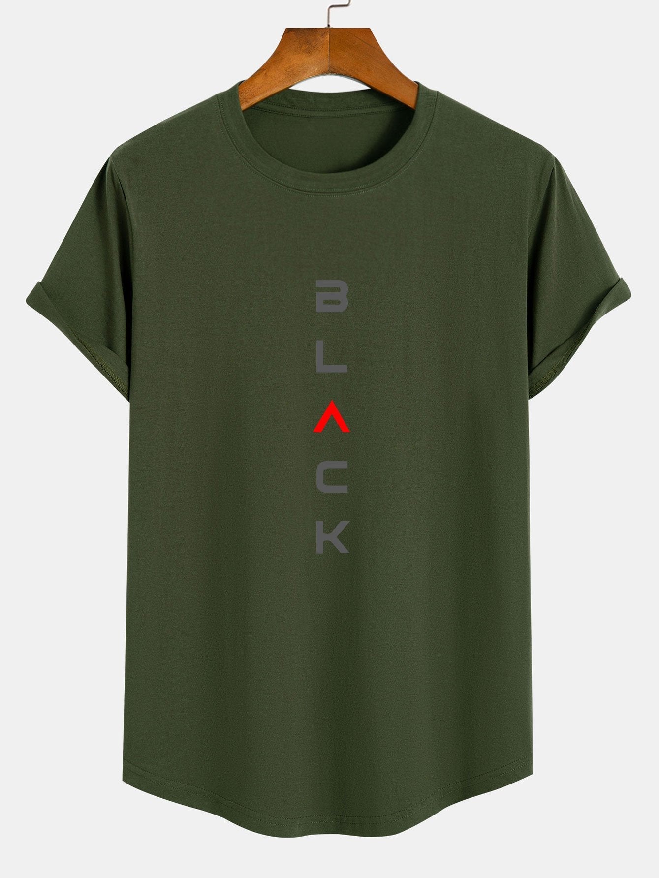 Zane® | Black Print Cotton Arc Hem T-Shirt