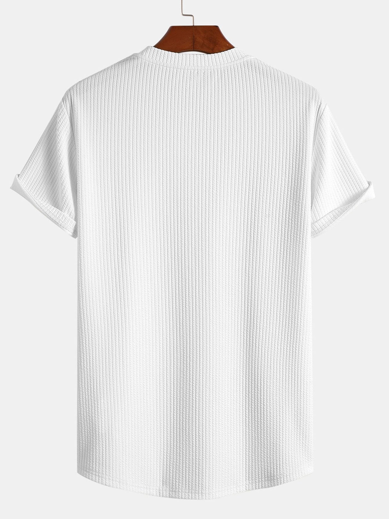 Adán® | Muscle Fit Ribbed Arc Hem T-Shirt