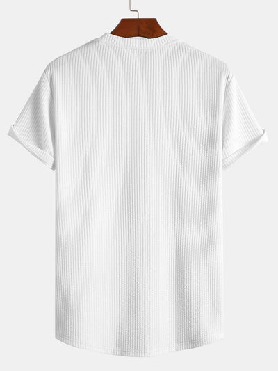 Adán® | Muscle Fit Ribbed Arc Hem T-Shirt