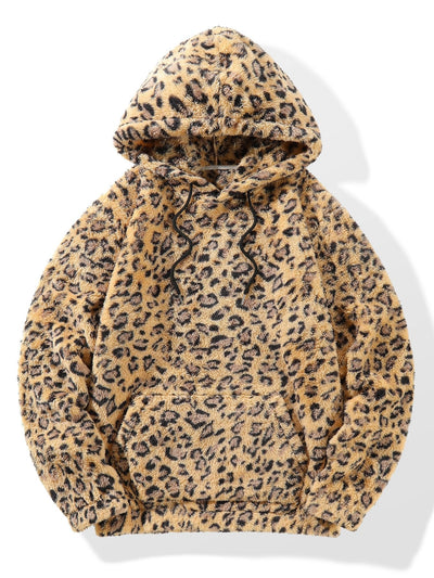 Lamar | Leopard Print Faux Fur Hoodie