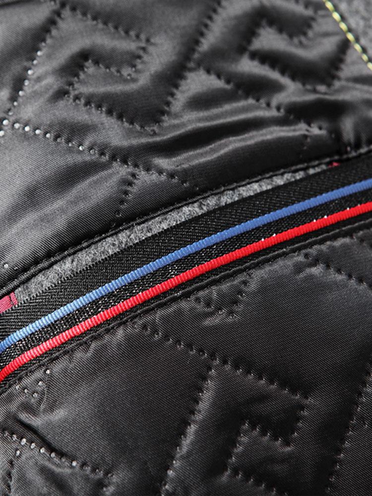 Stone | Quilted Lined Wool Blend Lapel Overcoat