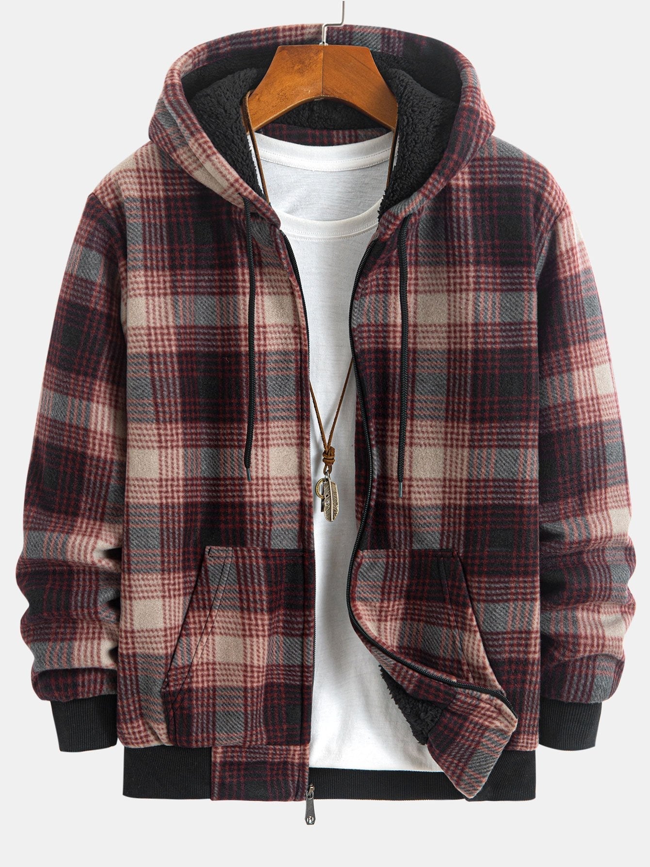 Albert | Teddy Fleece Lined Flannel Plaid Hoodie