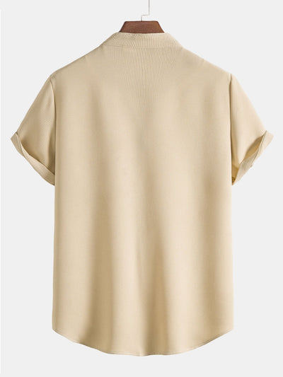 Amel® | Waffle Stand Collar Shirt