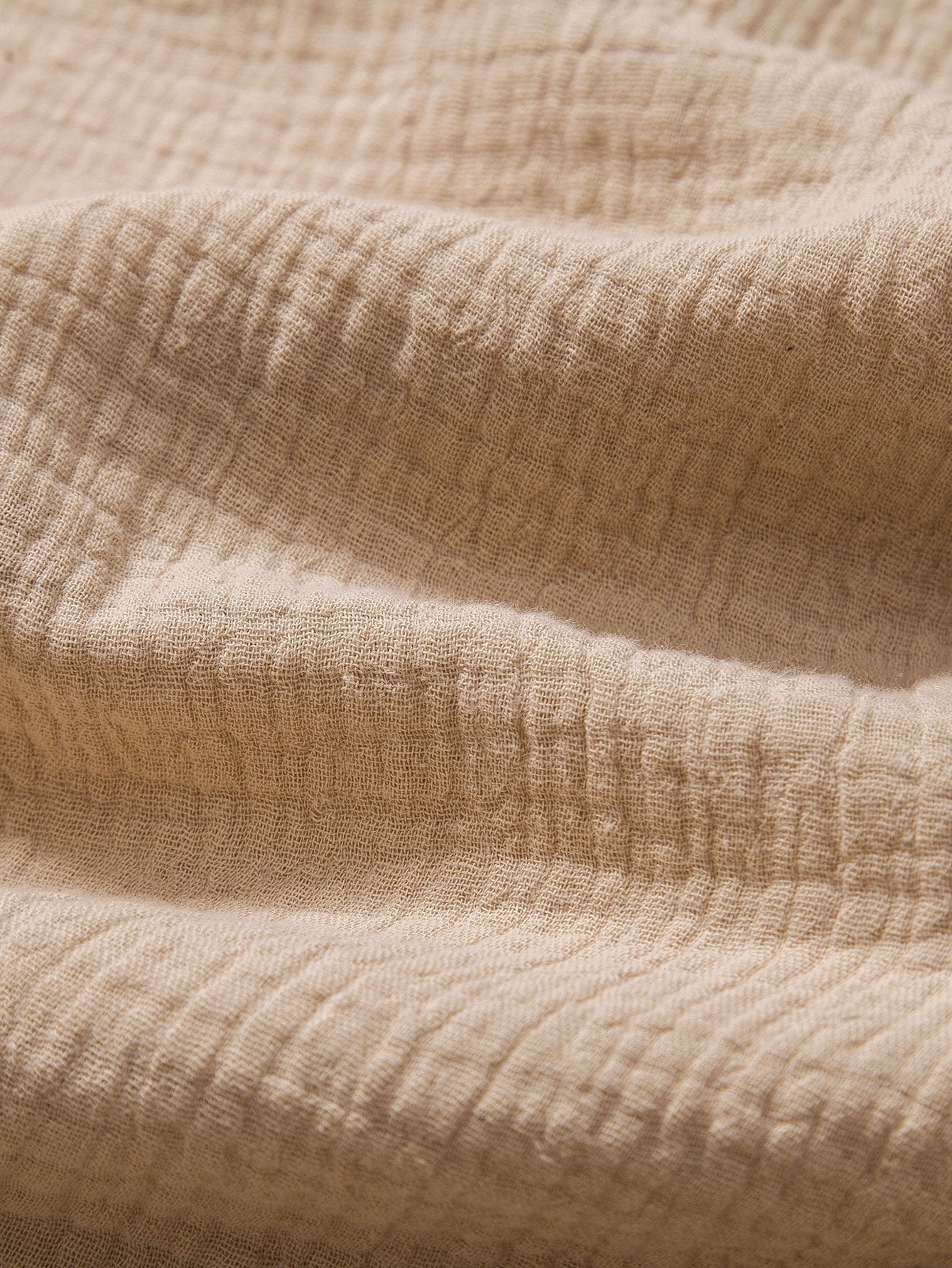 Aritz® | Wrinkled Cotton Half Open Placket Henley Collar Shirt