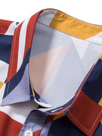 Alesio® | Geometric Print Button Up Shirt