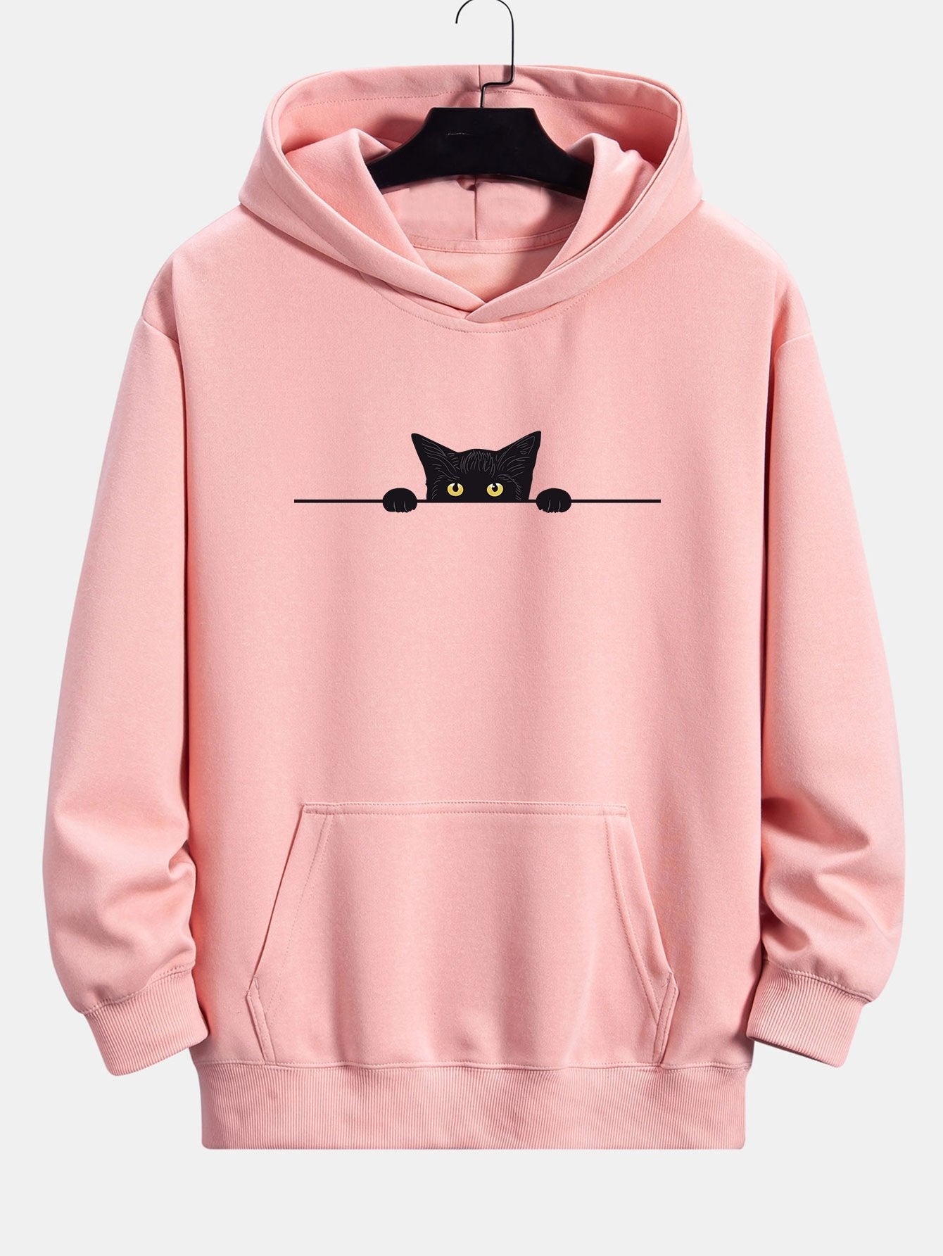 Jax | Black Cat Print Relax Fit Hoodie