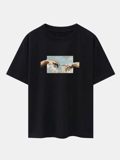 Agostino® | Create Adam Print Heavy Weight Oversize T-Shirt & Corduroy Shorts