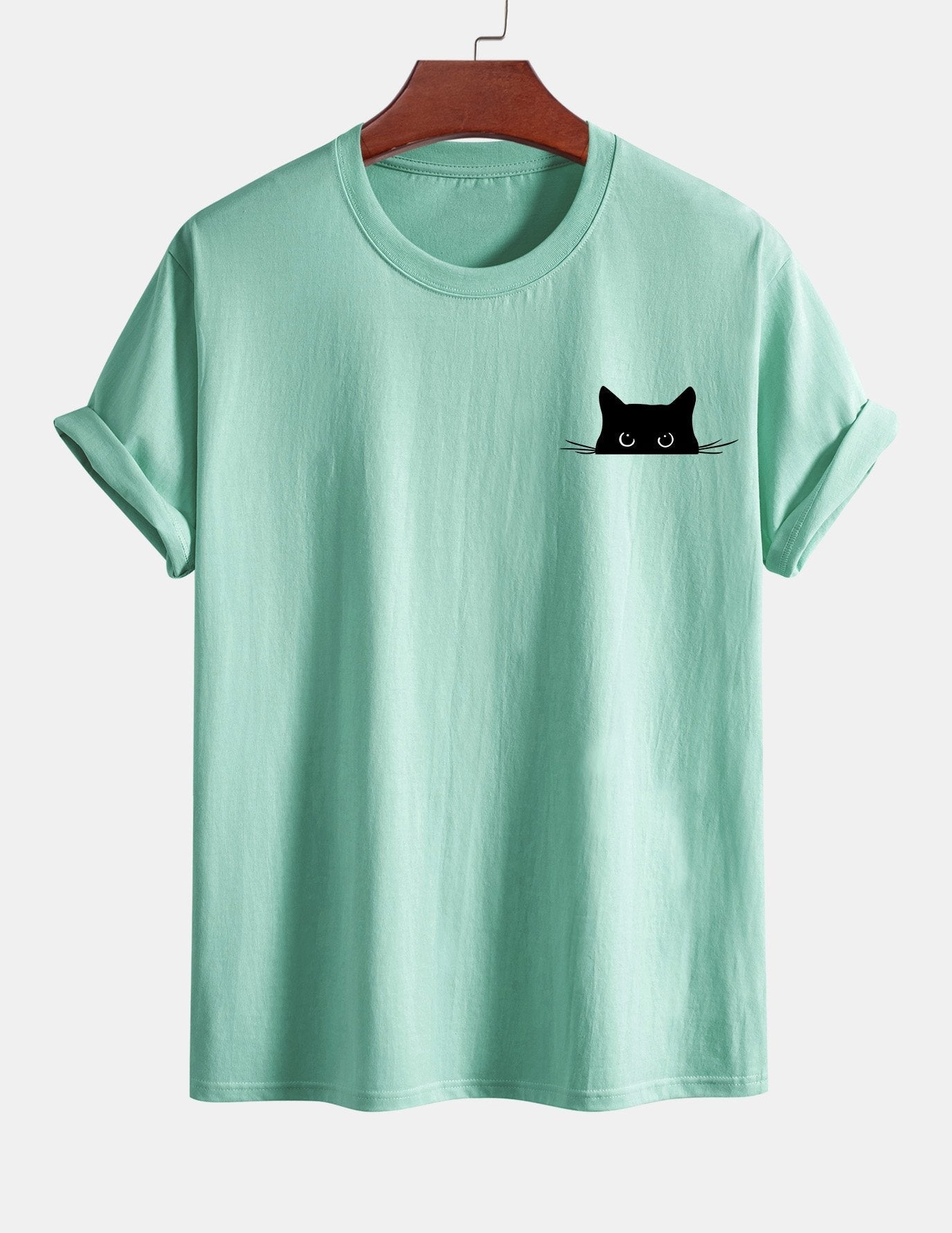 Ariel® | Black Cat Print Cotton T-Shirt