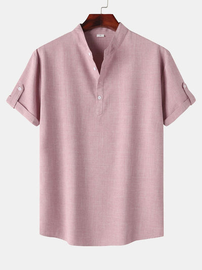 Clifford® | Short Sleeve Linen Look Henley Shirt
