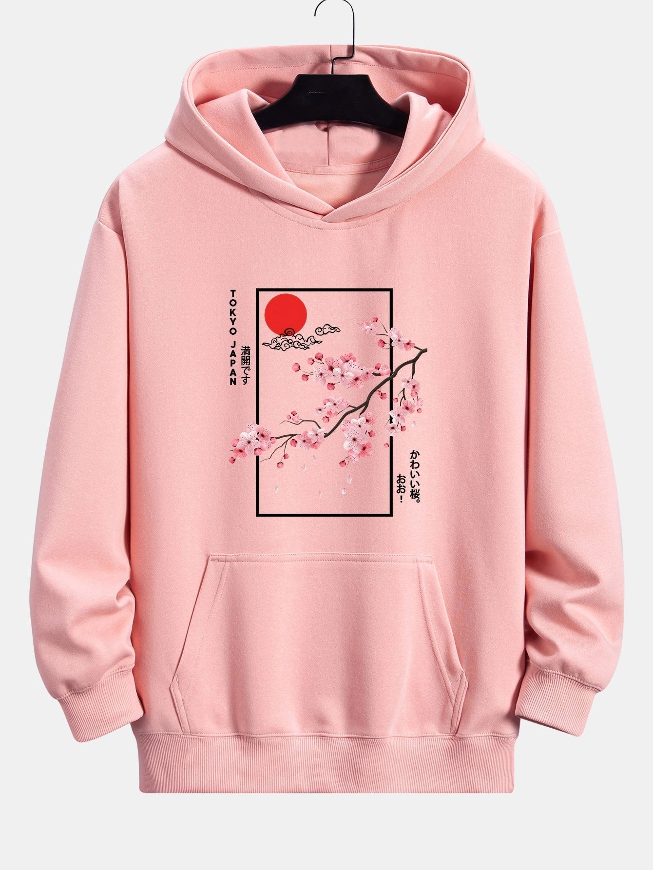 Eugene | Cherry Blossom Slogan Print Relax Fit Hoodie