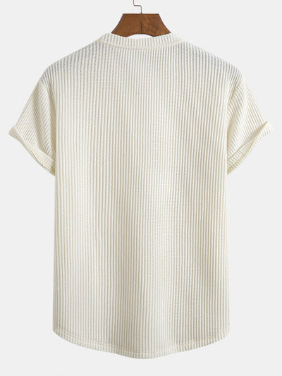 Secundino® | Knitted Waffle Arc Hem T-Shirt