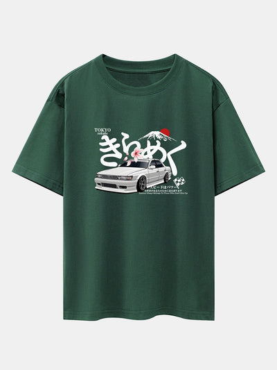 Killian® | Tokyo Mt. Fuji Car Print Drop Shoulder Oversize T-Shirt