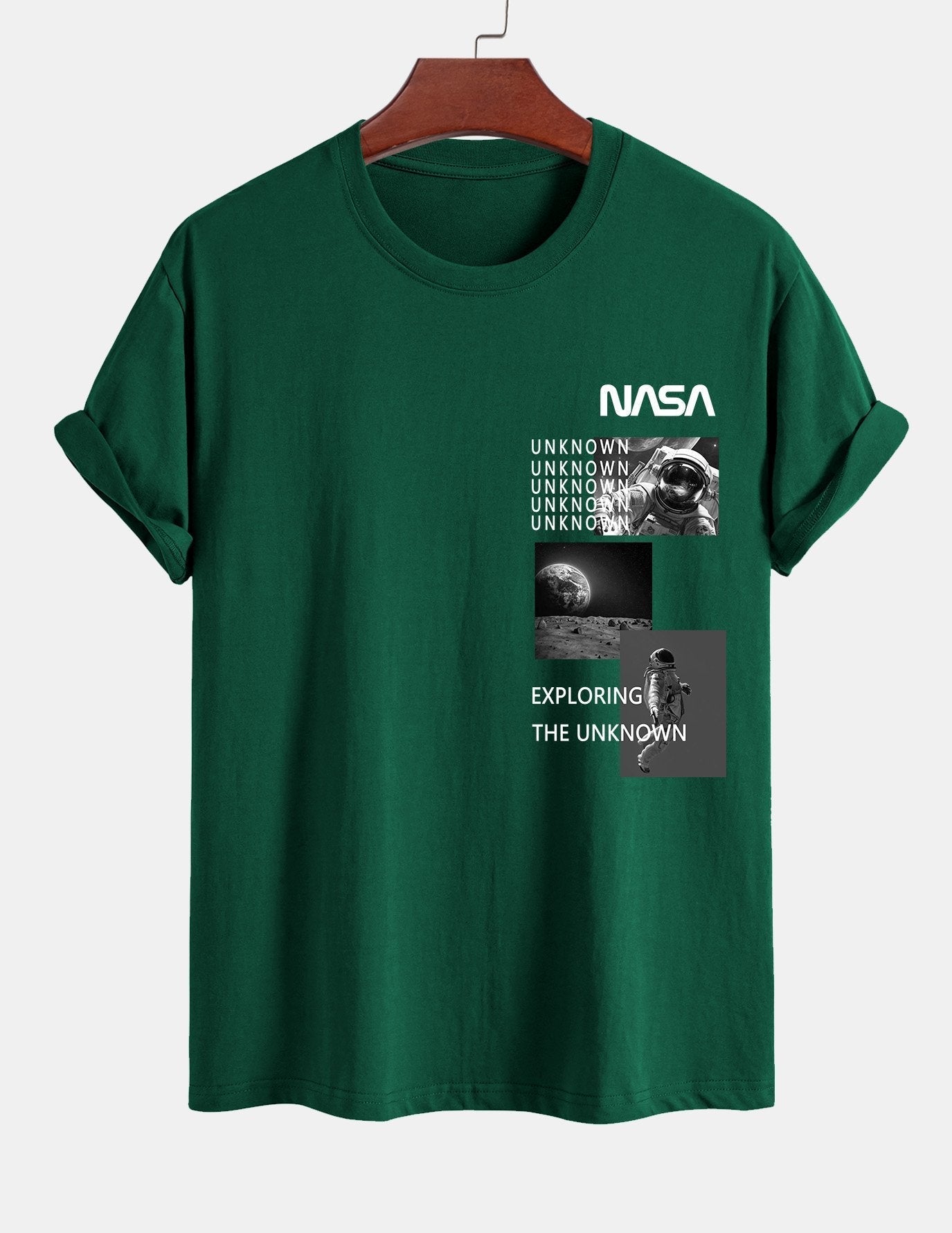 Ulpiano® | Nasa Moon Landing Print Cotton T-Shirt