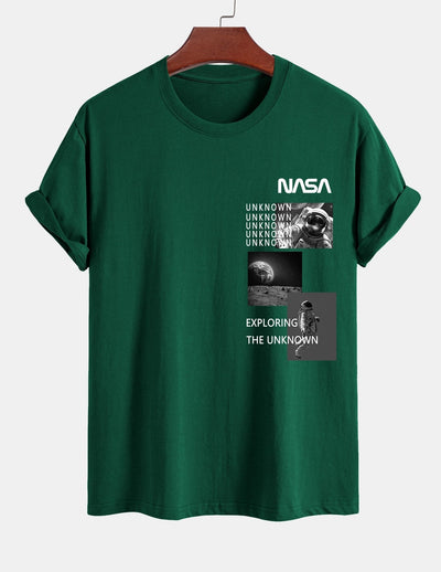 Ulpiano® | Nasa Moon Landing Print Cotton T-Shirt