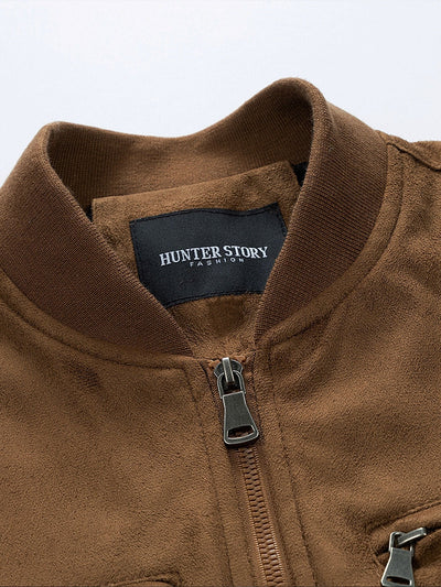 Fletcher | Suede Bomber Jacket With Quilted Liner