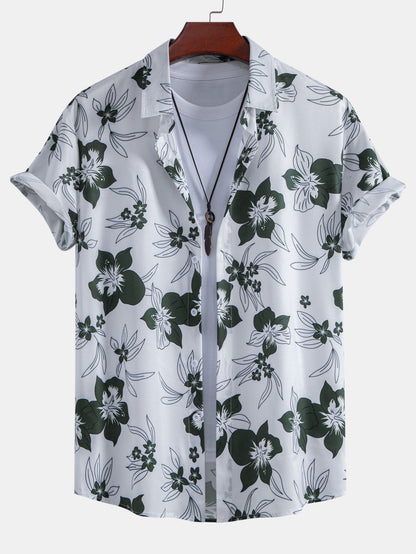 Adelard® | Floral Print Button Up Shirt & Swim Short