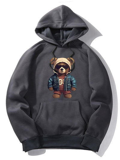 Benedict | Bear In Leather Jacket Print Hoodie