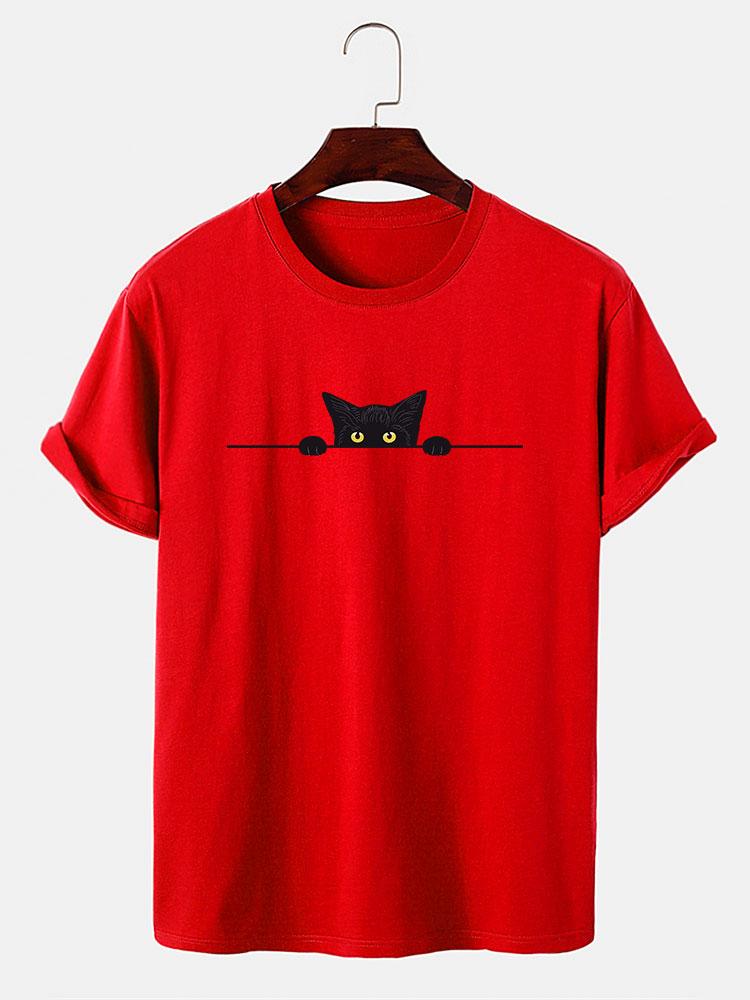 Tristán® | Black Cat Print T-Shirt
