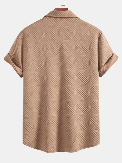 Apolinar® | Texture Jacquard Button Up Shirt & Shorts