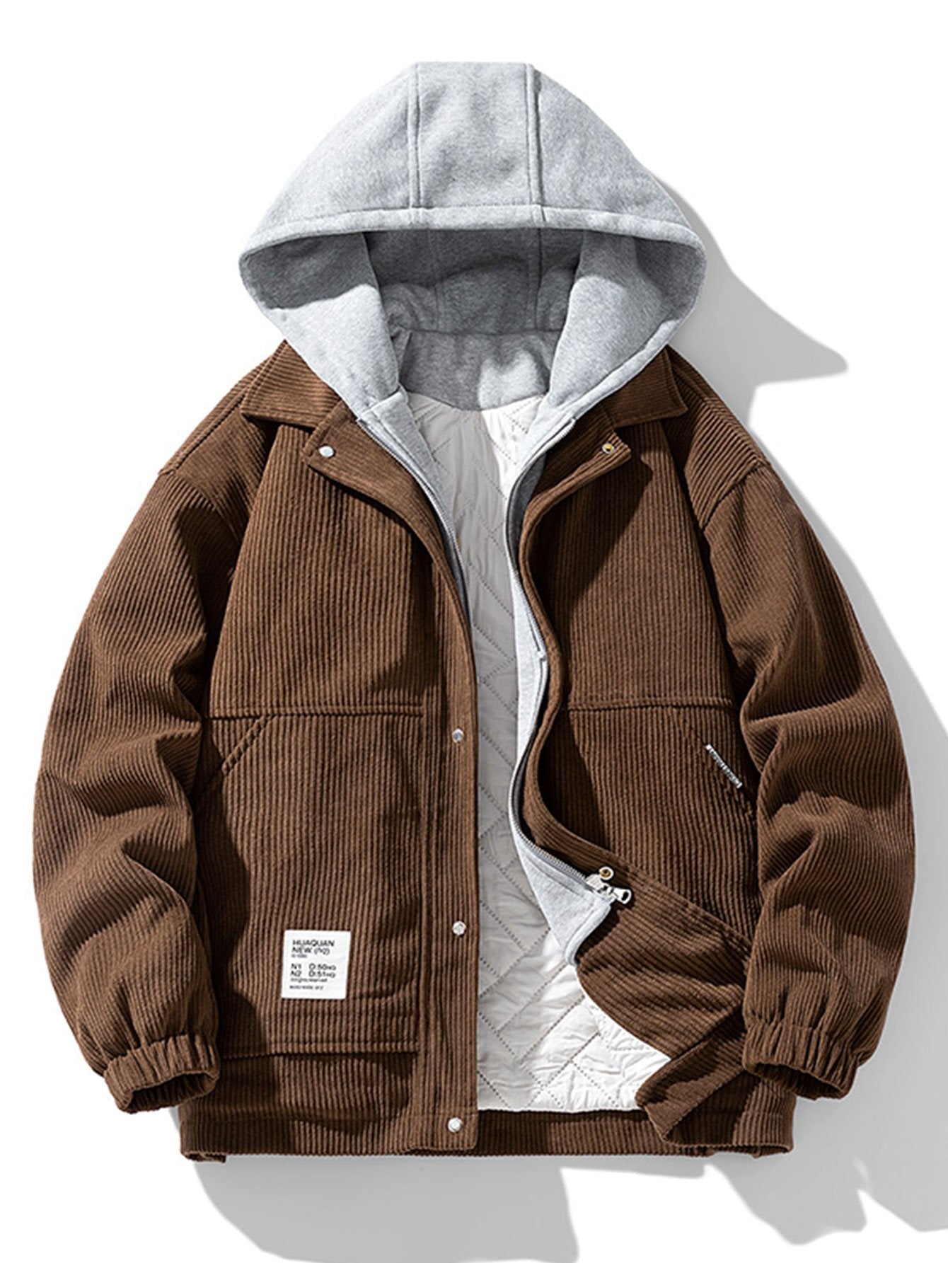 Jes��s | Quilted Lined Corduroy Hooded Coat
