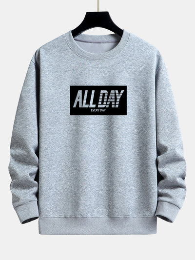 Aldhelm® | All Day Slogan Print Relax Fit Sweatshirt