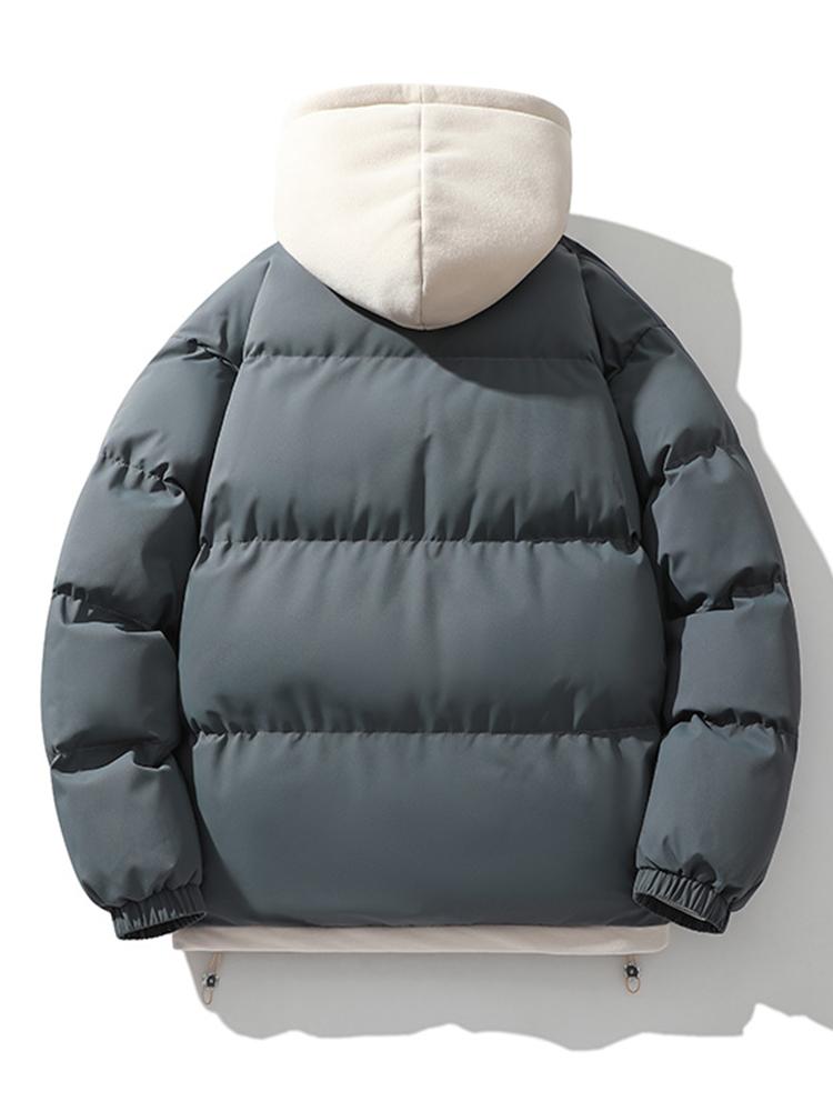 Caspian | Contrast Zip Up Hooded Puffer Coat