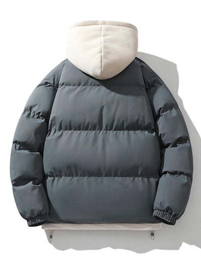 Caspian | Contrast Zip Up Hooded Puffer Coat