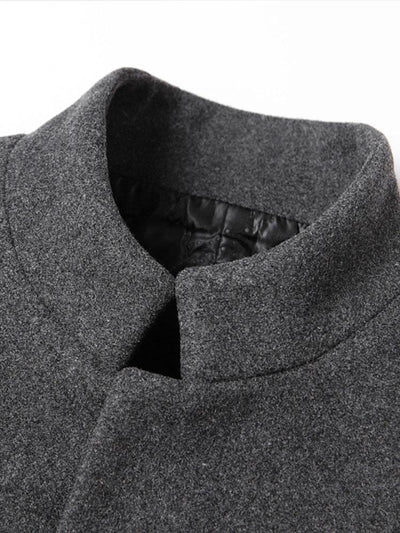 Logan | Stand Collar Woolen Overcoat