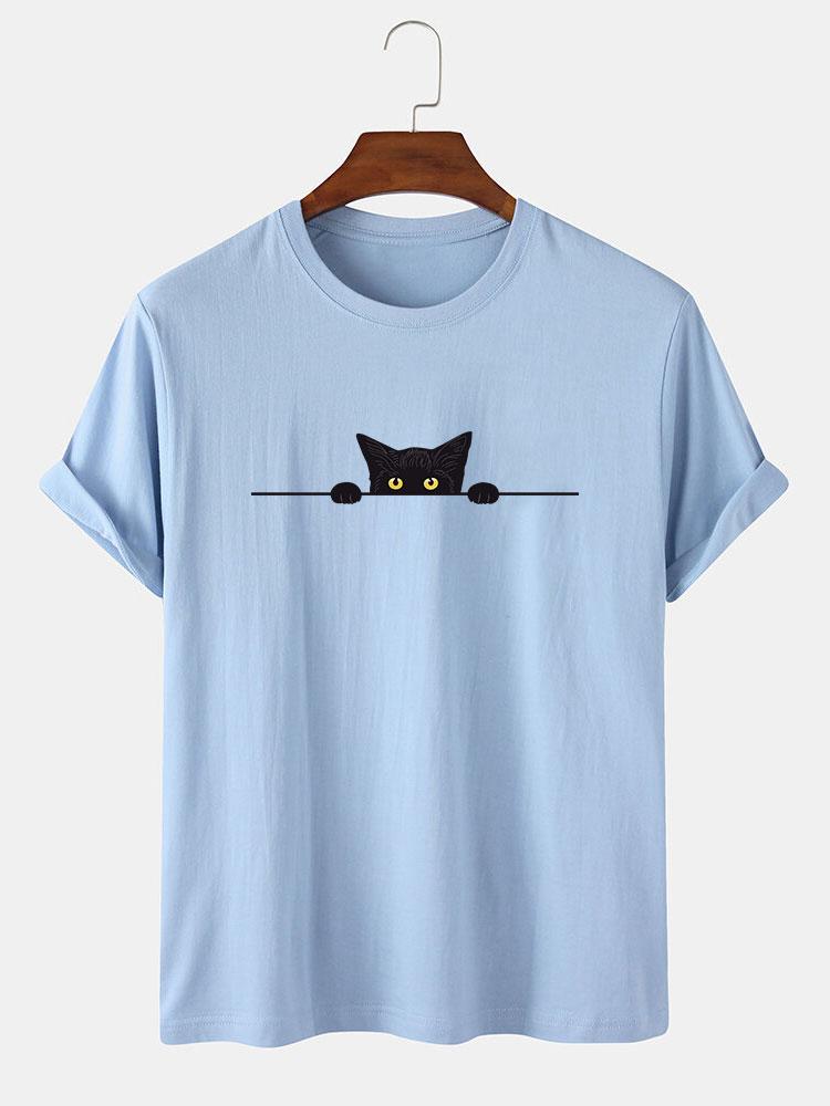 Zenón® | Black Cat Print T-Shirt