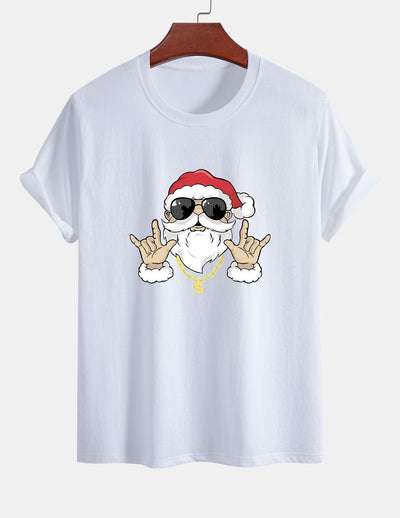 Albano® | Hip Hop Santa Print Cotton T-Shirt